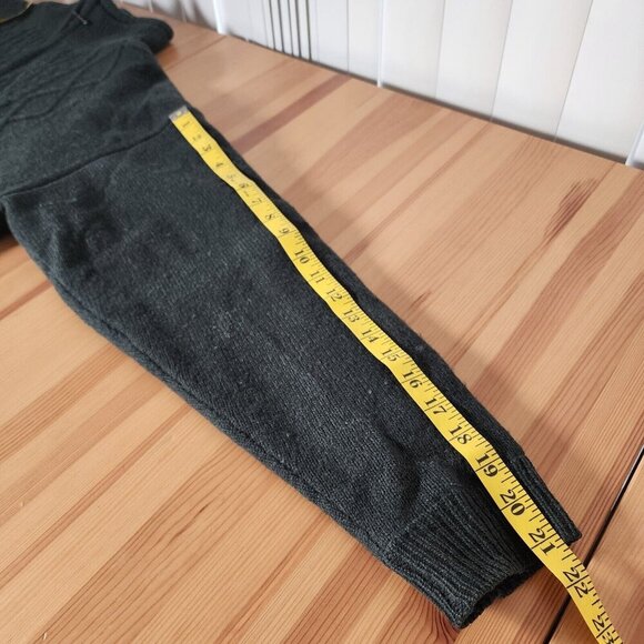 Carraig Donn Men's Quarter Zip Sweater Green Wool Cable Knit Pockets Ireland L - Picture 5 of 12